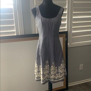 NW Navy and White Floral Embroidered Mini Dress